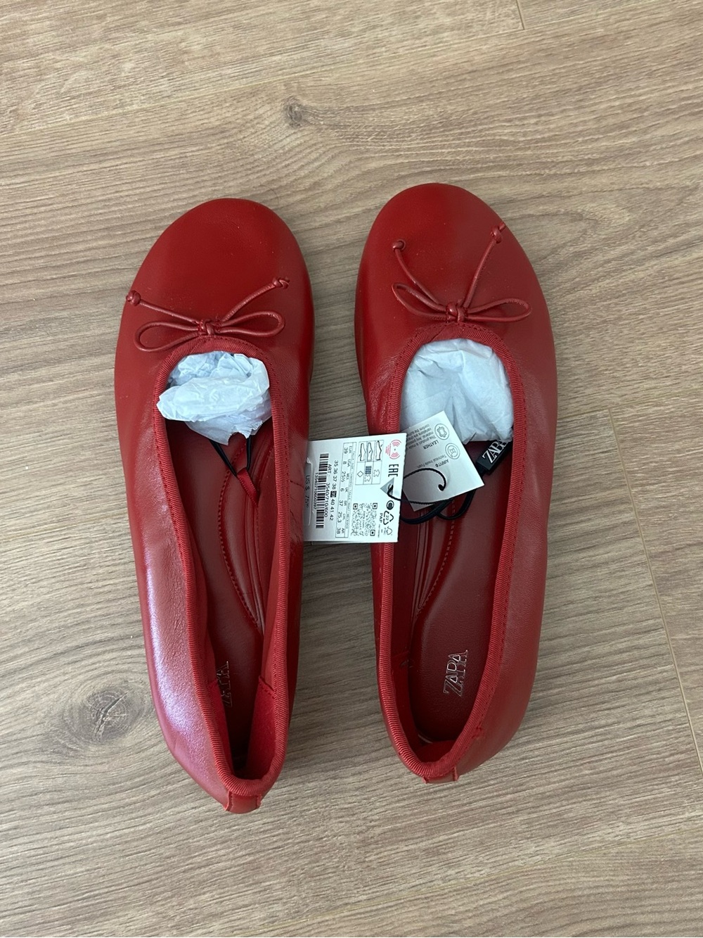 Zara red ballet flats